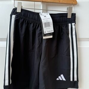 Adidas Kids Black and White Striped Shorts